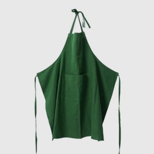 APRON-WASHED LINEN, FOREST GREEN